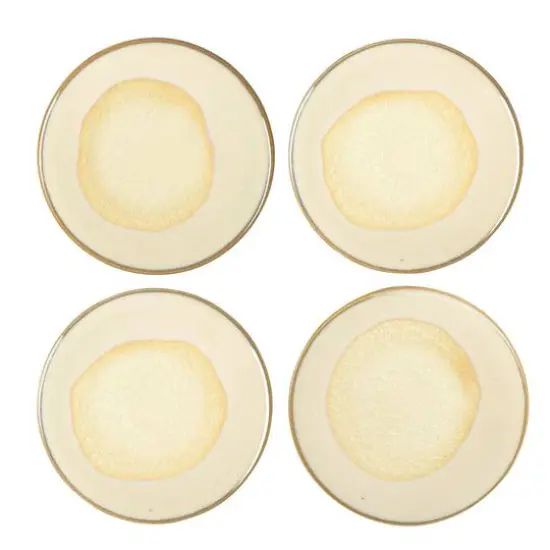 Hello Honey&reg; Reactive Glaze Stoneware Coasters Set White {1}