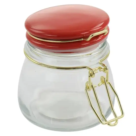 Gibson Home&reg; 5oz. Clear Glass Jars with Red Lids, 6ct. {3}