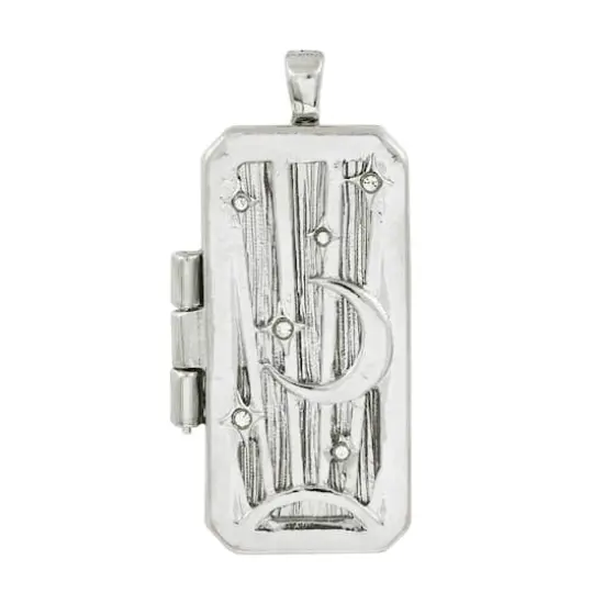 Silver Celestial Rectangle Locket by Bead Landing&trade; {1}