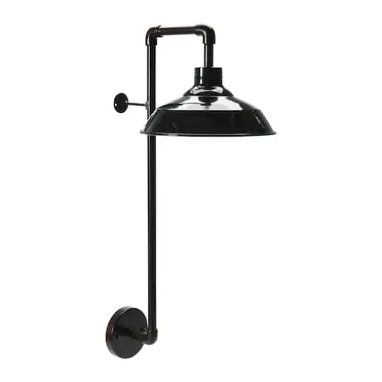 Hello Honey&reg; Metal Wall Sconce with Round Shade Black Finish {1}