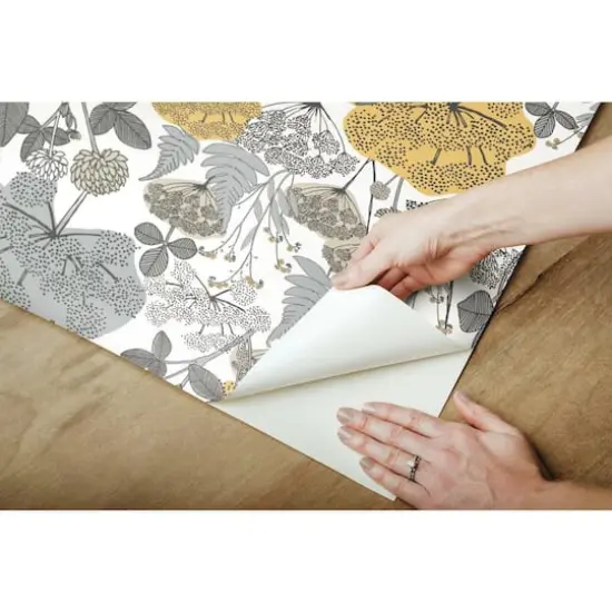 RoomMates Niittypolku Peel & Stick Wallpaper Yellow/Gray {10}