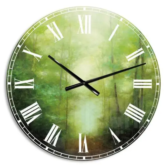 Designart Into the Clearing Forest Farmhouse Wall Clock {1}