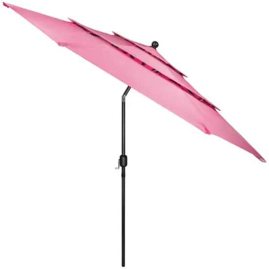 9.75ft. Outdoor Patio Market Umbrella with Hand Crank & Tilt Pink {4}
