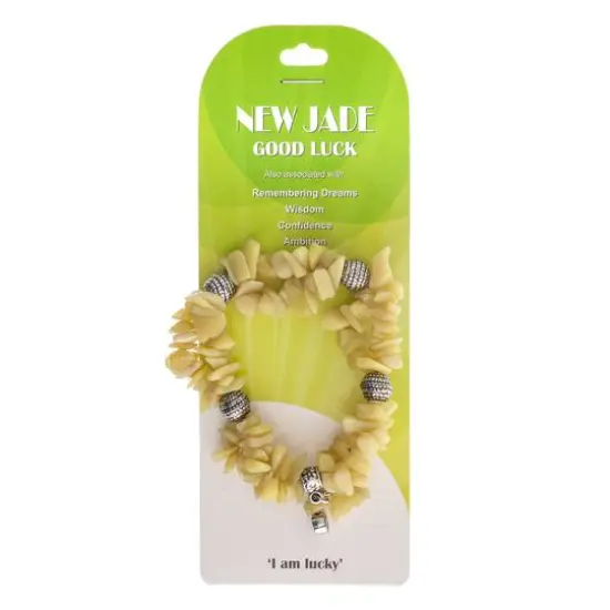John Bead New Jade Green Natural Stone 2-Strand Bracelet with Butterfly Charm {5}