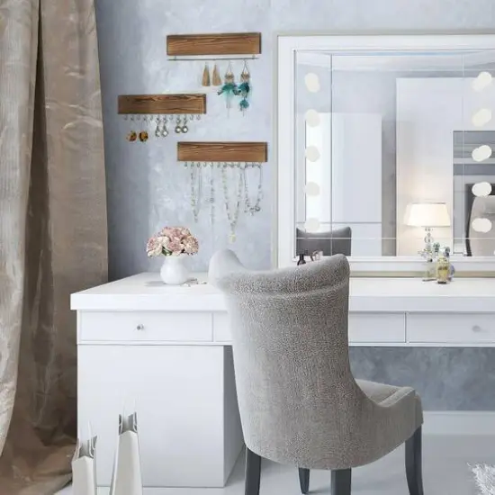 NEX&trade; 12" Wall-Mounted Rustic Wood Jewelry Organizer, 3ct. {7}