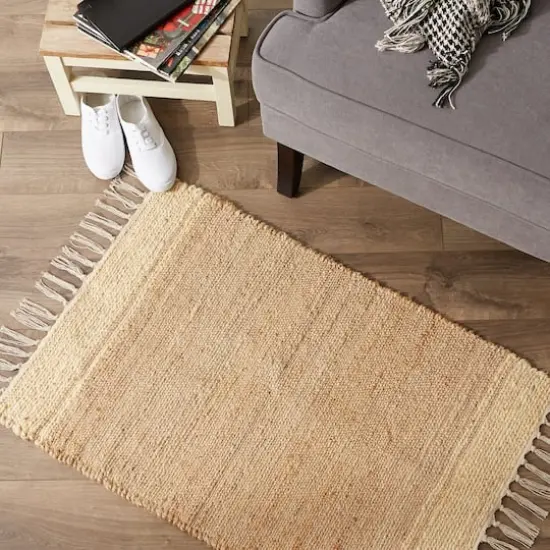 DII&reg; Off White With Natural Jute Stripes Hand-Loomed Rug, 2ft. x 3ft. {8}