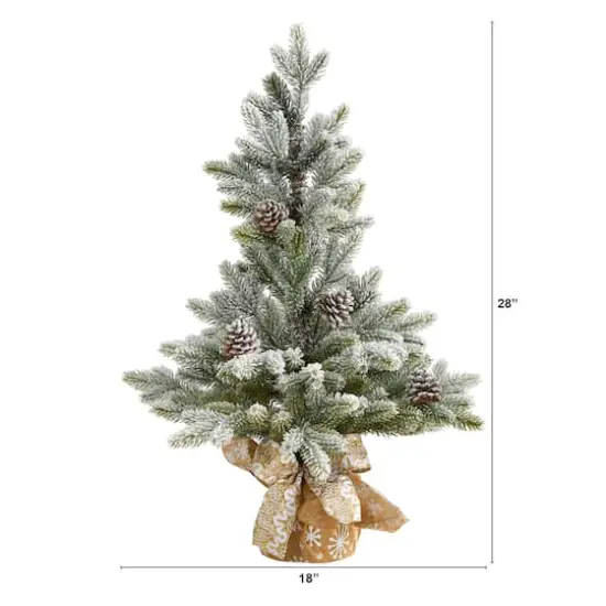 2.5ft. Unlit Flocked Artificial Christmas Tree with Pinecones {3}