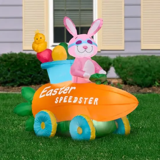 4.5ft. Airblown&reg; Inflatable Bunny in Easter Speedster {3}