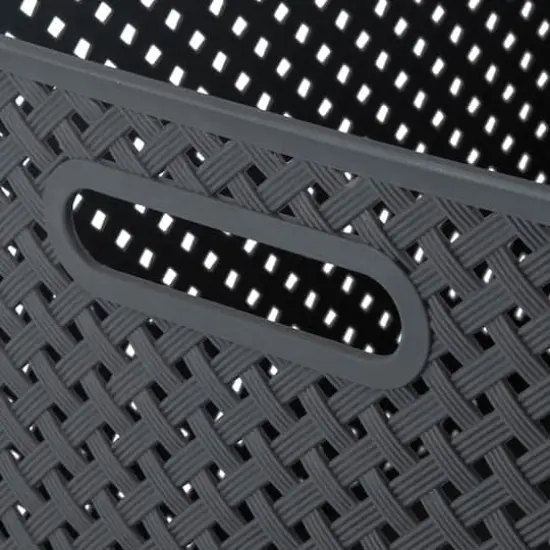 Simplify Large Wicker Storage Bin Gray {3}
