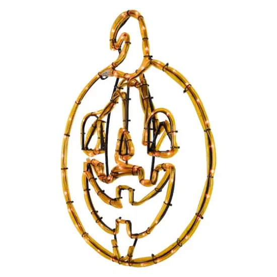 18" Orange Jack-O-Lantern 4 Function LED Halloween Window Silhouette {5}