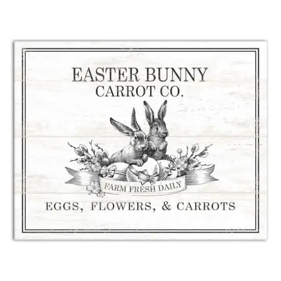 Easter Bunny Carrot Farm 1 11" x 14" Canvas Wall Art {1}