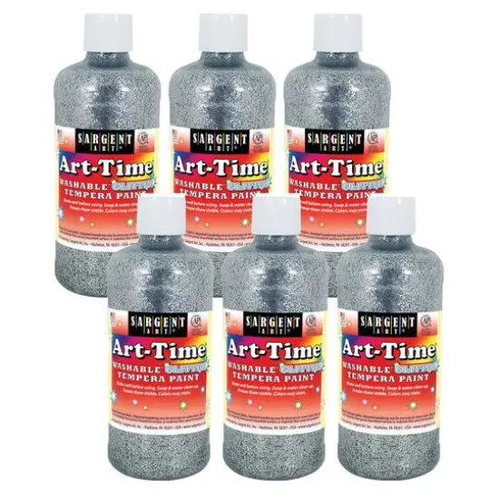 Sargent Art&reg; Art-Time&reg; Washable Glitter Tempera Paint, 6ct. Violet {2}