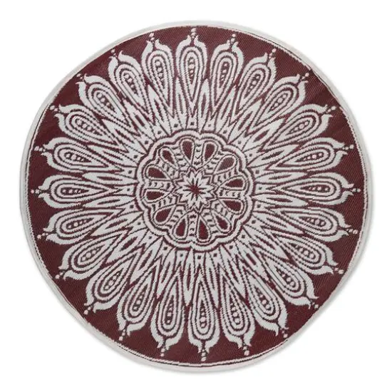 DII&reg; Round Sunflower Outdoor Rug, 5ft. Blackberry {1}