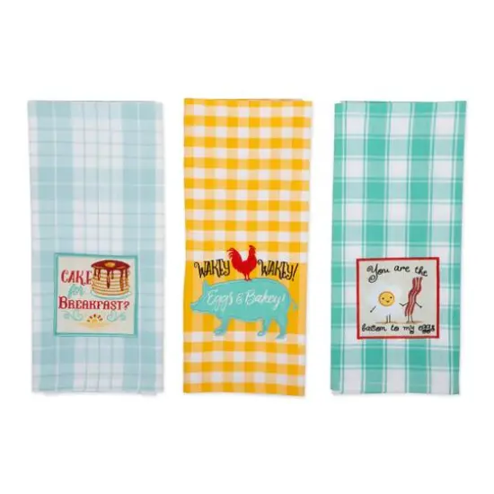 DII&reg; Rise & Shine Breakfast Embroidered Dish Towel Set {7}
