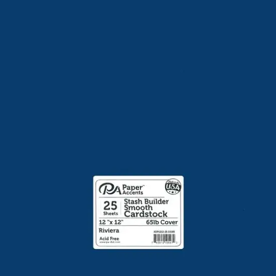 PA Paper&trade; Accents Stash Builder 12" x 12" 65lb. Smooth Cardstock, 25 Sheets Riviera {1}