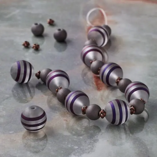 Black Stripe Glass Round Beads Mix by Bead Landing&trade; {3}