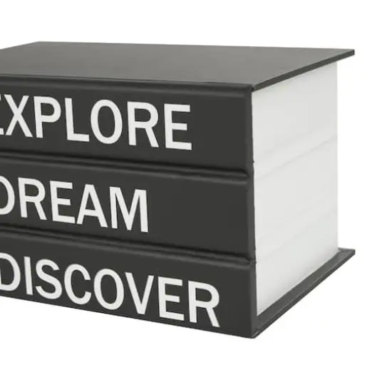 Explore, Dream, Discover Canvas Book Box Set Black {6}