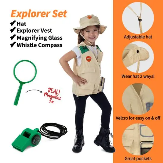 Bintiva Scienctist Explorer Gardening Dress Up & Drama Play Trunk Set {7}