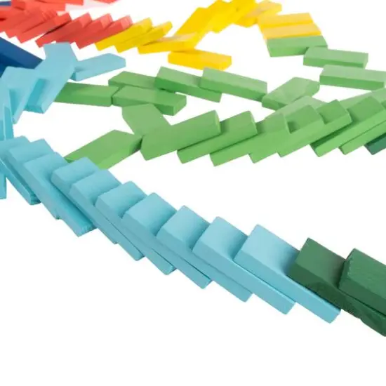 Toy Time Colorful Wooden Dominoes Block Set {4}