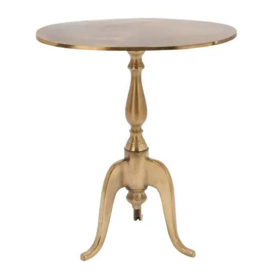 21" Gold Aluminum Traditional Accent Table {1}