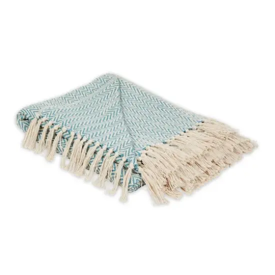 DII&reg; Handloom Chevron Throw Storm Blue {1}