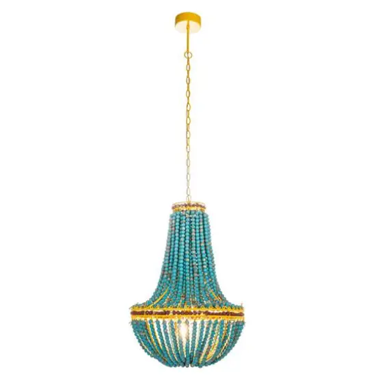 Hello Honey&reg; 26" Multicolor Draped Wood Bead Chandelier {14}