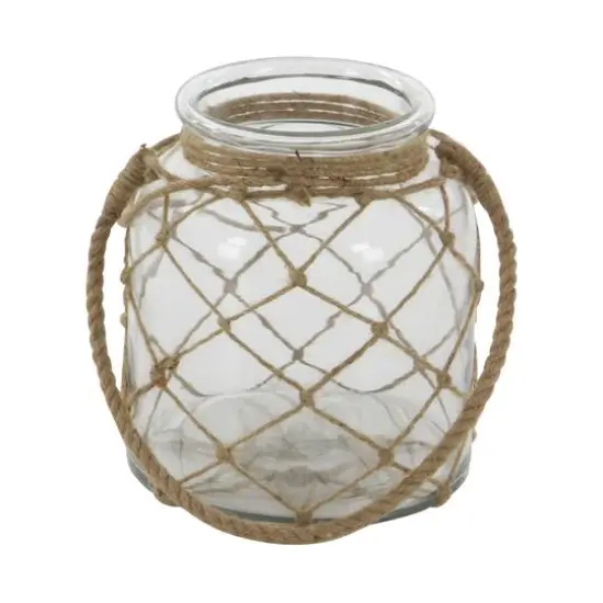 8" Glass Coastal Candle Holder Lantern {3}