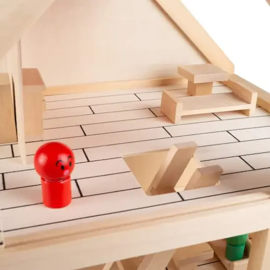 2 Story Wood Dollhouse Playset {4}