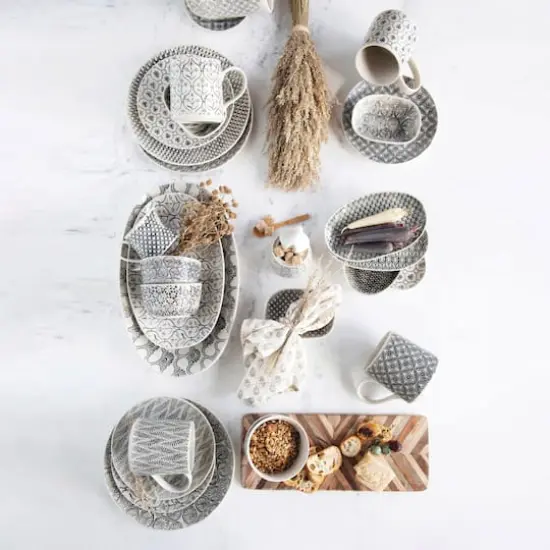 Hello Honey&reg; 7.75" Round Hand Stamped Stoneware Plate Set {3}