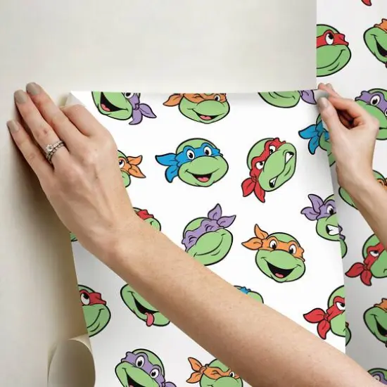 RoomMates Teenage Mutant Ninja Turtles Character Faces Peel & Stick Wallpaper {6}