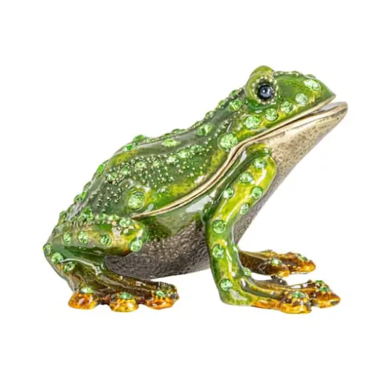 Hello Honey&reg; 3" Green Jeweled Frog Trinket Box {9}
