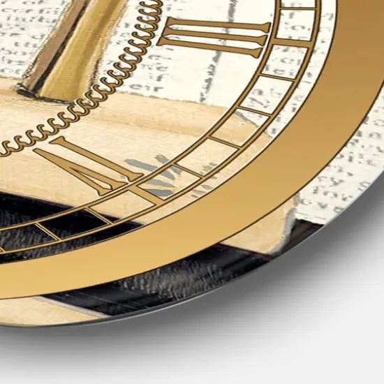 Designart 'Gold Fashion High Hells Ii Glam Wall Clock {3}