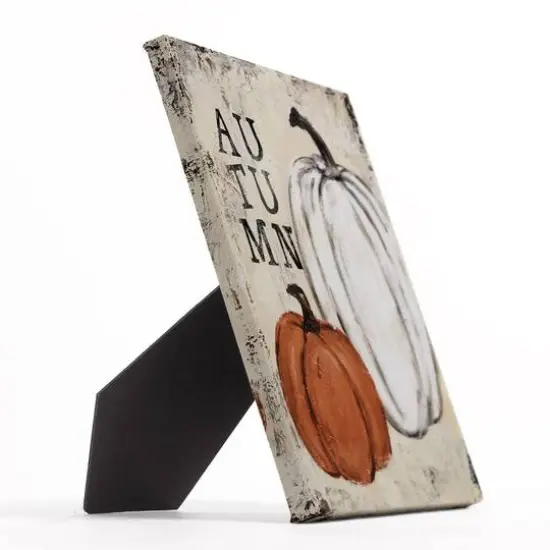 Autumn Grunge Pumpkins Tabletop Canvas {3}