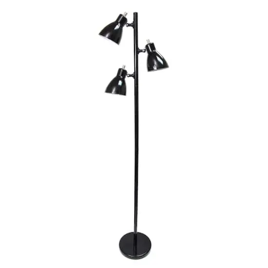 Simple Designs 64" Metal 3-Light Tree Floor Lamp Black {1}