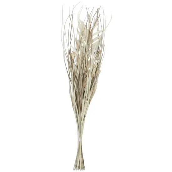 40" Beige & Gray Dried Plant Floral Grass Bouquet Palm Leaf Natural Foliage {5}