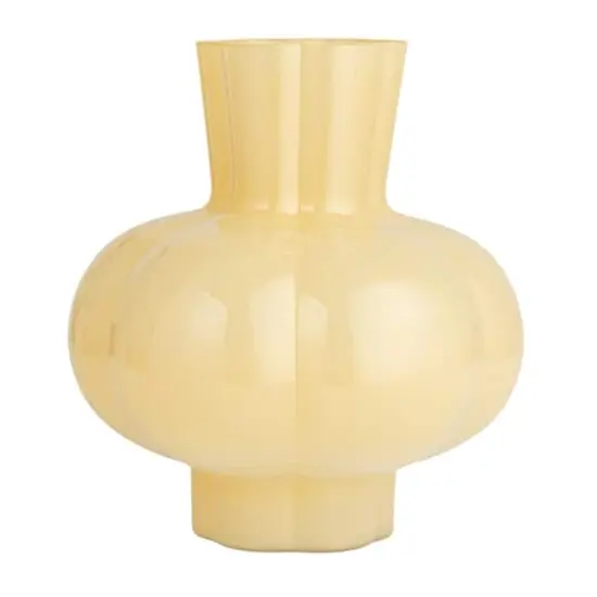 Hello Honey&reg; 9.25" Light Yellow Round Opaque Glass Vase {1}