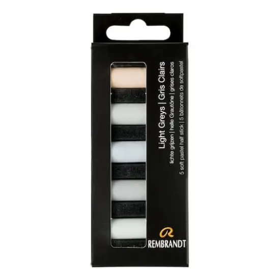Rembrandt 5 Color Light Grays Half Stick Soft Pastel Set {1}