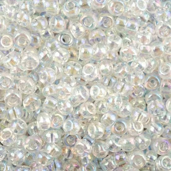 John Bead 8/0 Miyuki Glass Seed Beads, 12g Crystal AB {1}