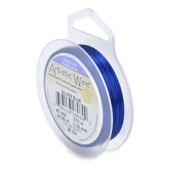 Artistic Wire® 28 Gauge Silver Plated Tarnish Resistant Colored Copper Craft Wire, 40yd. Silver Blue {1}