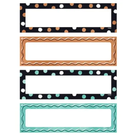 Trend Enterprises&reg; I Heart Metal&trade; Dots & Embossed Desk Toppers&reg; Name Plates Variety Pack, 6 Packs of 32 {3}