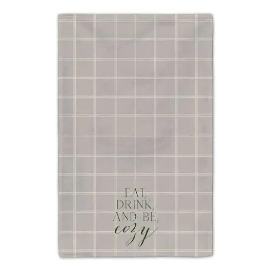 Be Cozy Gray and White Check Tea Towel - Set of 2 {5}