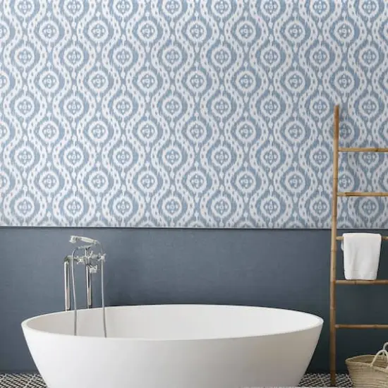 Surface Style Ikat Tracery Peel & Stick Wallpaper Chambray {4}