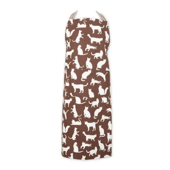 DII&reg; Cat Print Chef Apron Brown {1}