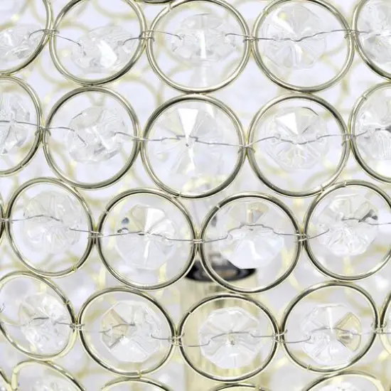 Lalia Home 10" Medium Metal Crystal Round Orb Table Lamp Gold {8}