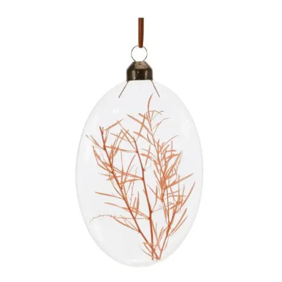 12 Pack 5.5" Warm Tone Dried Floral Glass Ornaments {6}