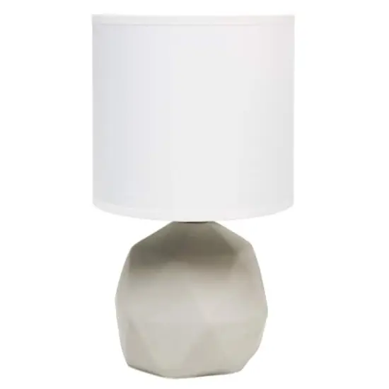Simple Designs 10.6" Geometric Concrete Lamp White {1}