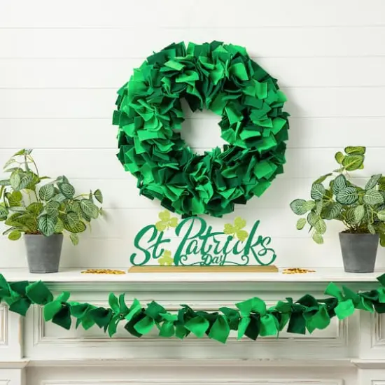 Glitzhome&reg; 19.5" St. Patrick's Day Felt Wreath {4}