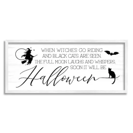 Stupell Industries Halloween Season Phrase Framed Giclee Art White {1}
