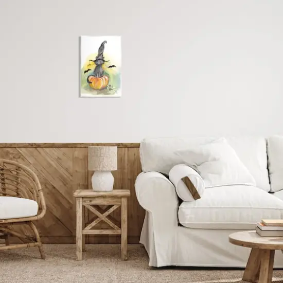 Stupell Industries Witch Cat on Pumpkin Wall Plaque Art {3}