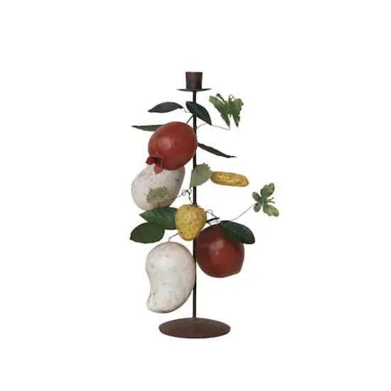 Hello Honey&reg; 14" Multicolor Orchard Bounty Metal Taper Candle Holder {1}